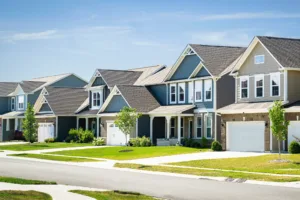 Row of suburban homes