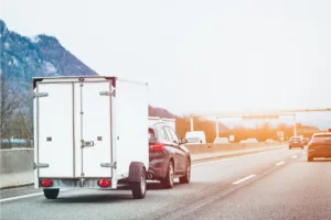 Car pulling trailer